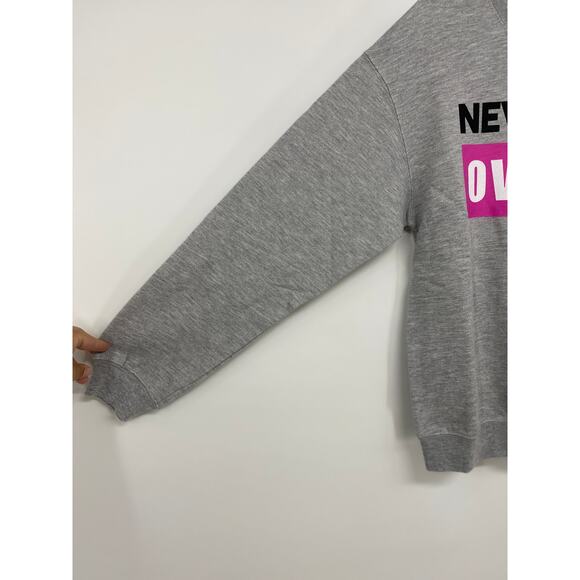 Wound Up Womens News Flash Over You Long Sleeve Crewneck Sweatshirt NEW XS - Picture 4 of 7